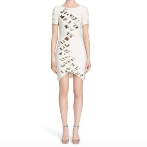 HERVE LEGER Cambree Beaded & Diamond Quilted Dress